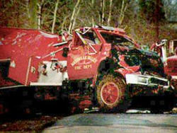 Fire truck totaled in serious highway crash investigated by experts.